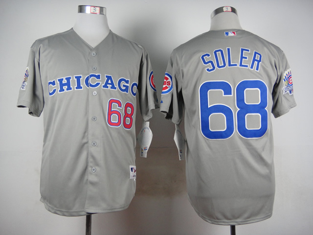 Men Chicago Cubs 68 Soler Grey MLB Jerseys